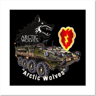 1st Stryker Bde - 25th ID - Arctic Wolves - White w Stryker wo Div Posters and Art